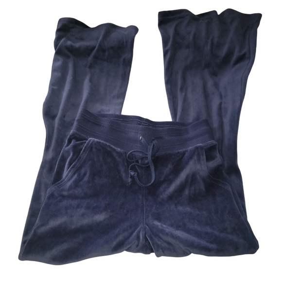 Aerie Blue Velour Flare Leg Pants S - Picture 1 of 4